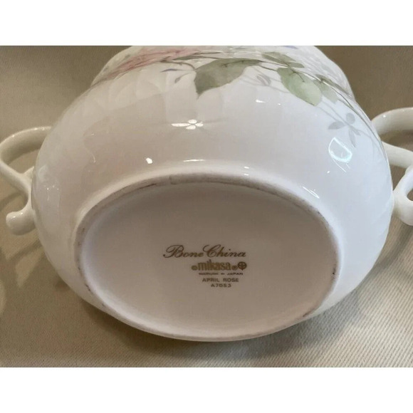 Mikasa Bone China April Rose Sugar Creamer Set A7053 Floral Flowers Vintage - Picture 7 of 9